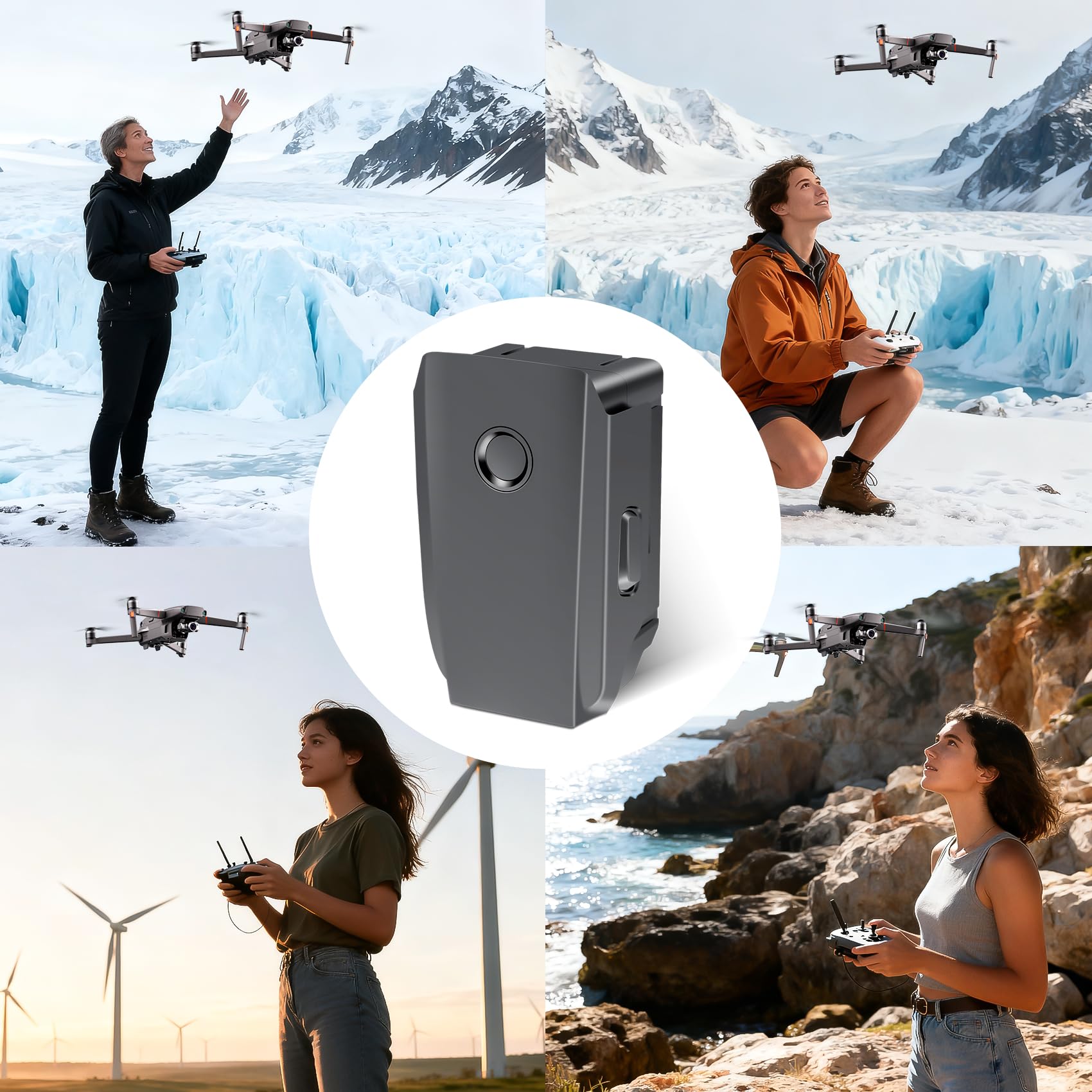 1 batteria di volo intelligente ricaricabile da 3850 mAh 15,4 V per DJI Mavic 2, Mavic 2 Pro, Mavic 2 Zoom, Mavic 2 Enterprise Advanced Drone, 30 minuti max tempo di volo batteria