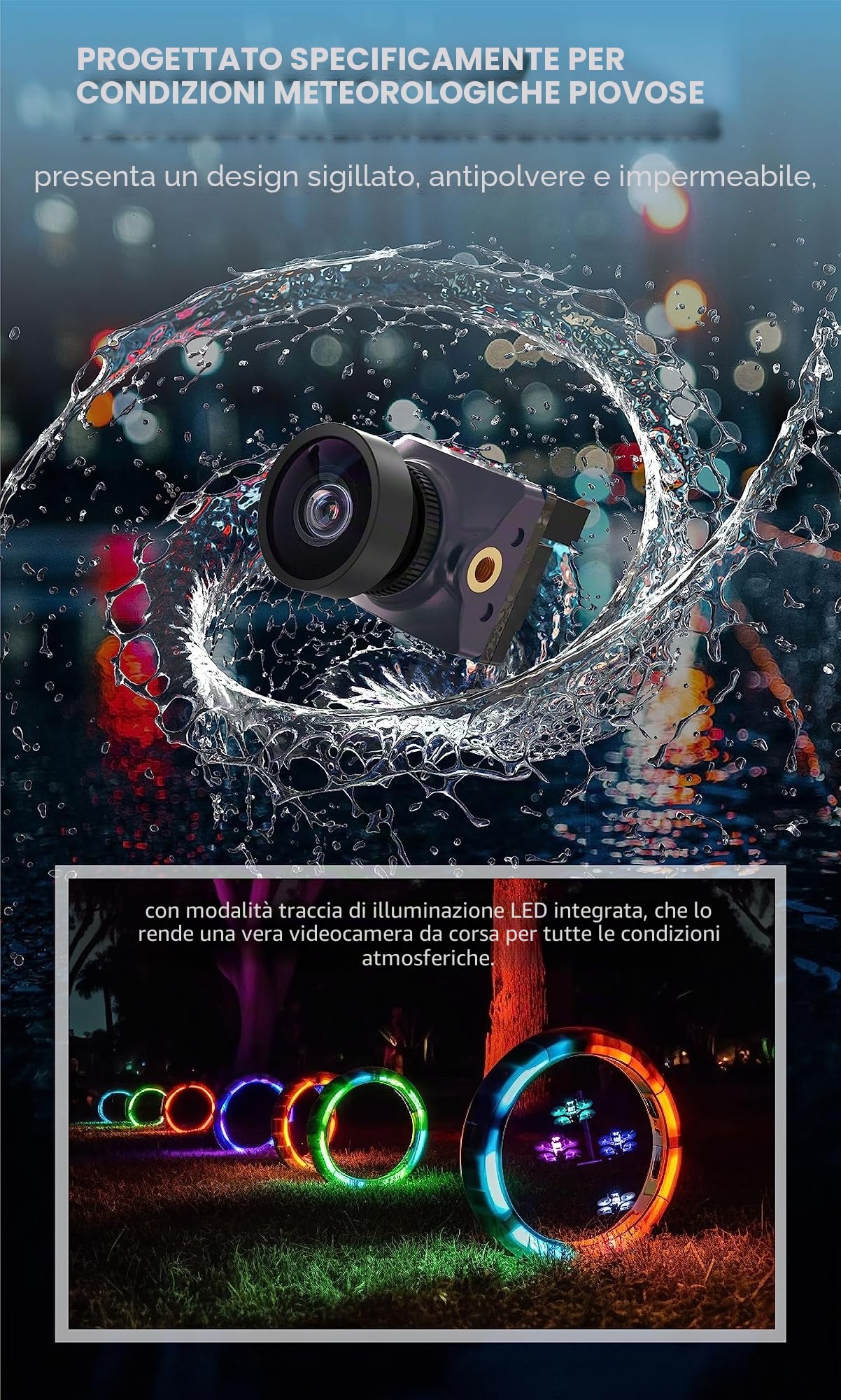 RunCam Racer Nano 4 FPV Camera - Telecamera da corsa impermeabile 1200TVL per tutte le condizioni atmosferiche per drone da corsa FPV