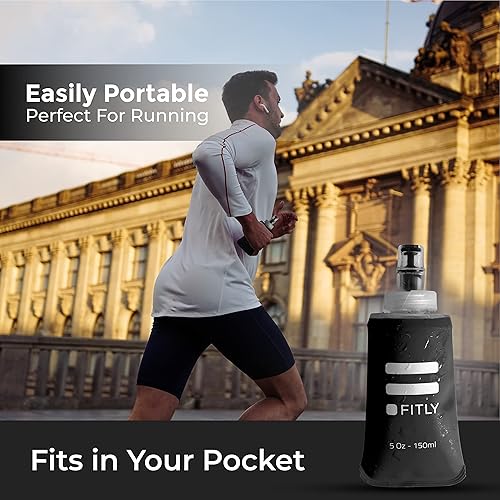 Miniatura 6 de Soft Flask - Botella de agua suave de bolsillo Shrink As You Drink de 13.5 oz (13.5 fl oz) para paquete de hidrataciónchaleco para correr, botella