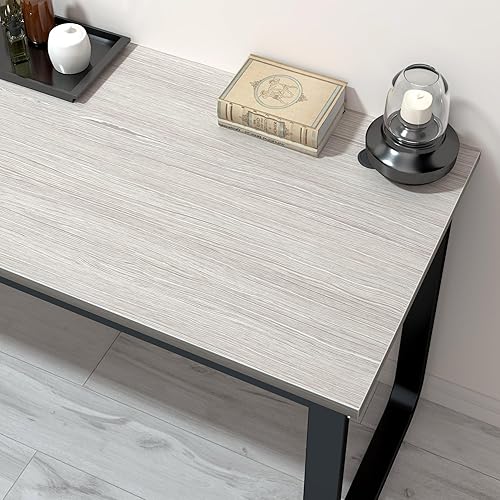 Miniatura 4 de Jerry & Maggie Escritorio de trabajo de 55 pulgadas para escritorio de oficina en casa, escritorio grande con patas de metal en U para estudio, mesa