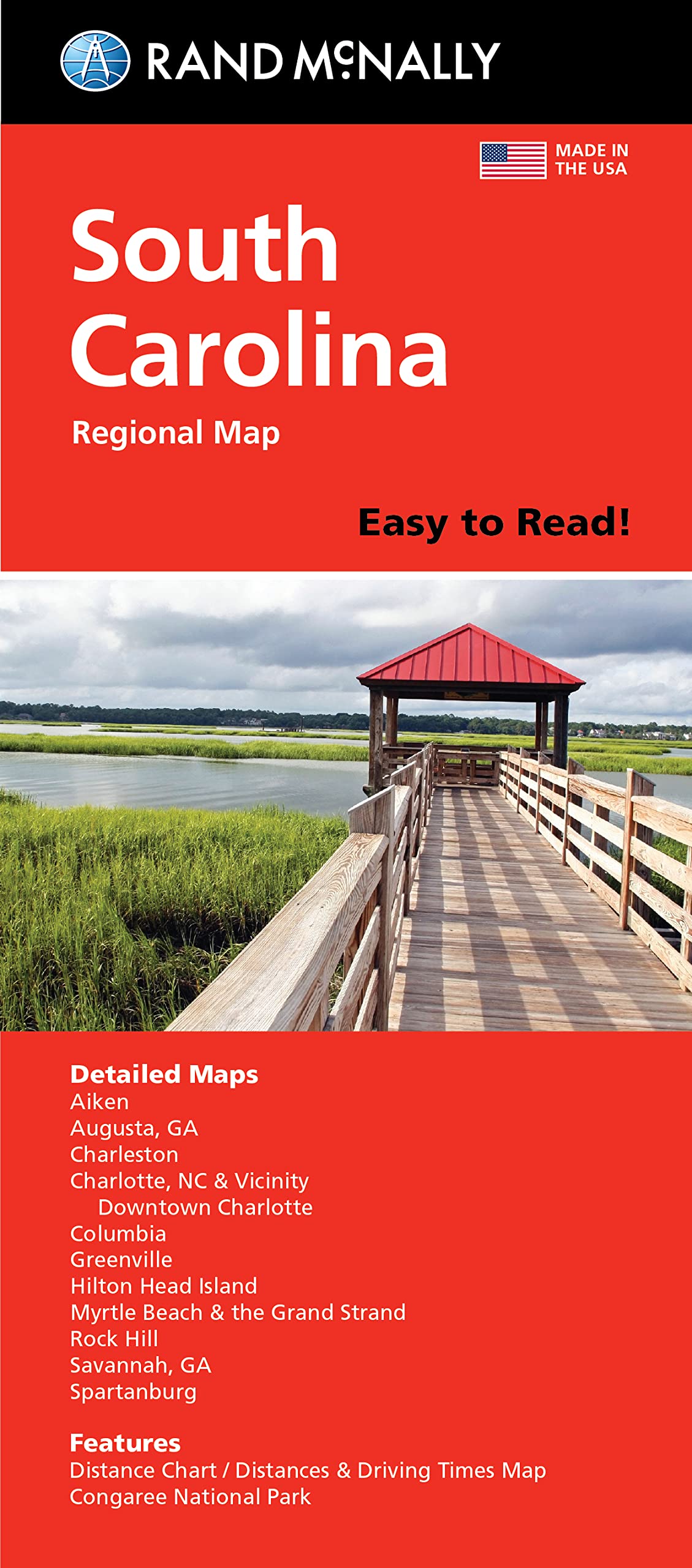 Rand McNally Easy To Read Folded Map: South Carolina State Map