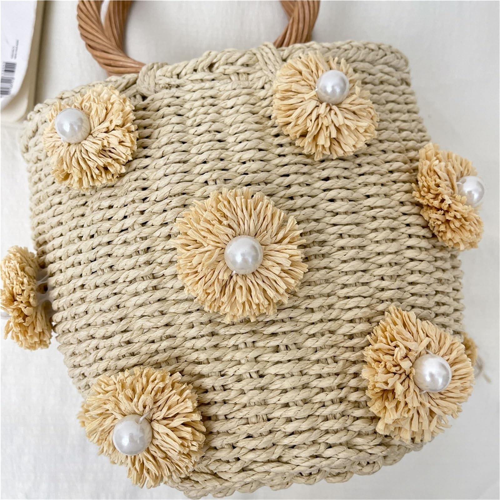 borsa donna estiva Borse a secchiello con strass impreziosite da cristalli fatti a mano in paglia viaggio donna
