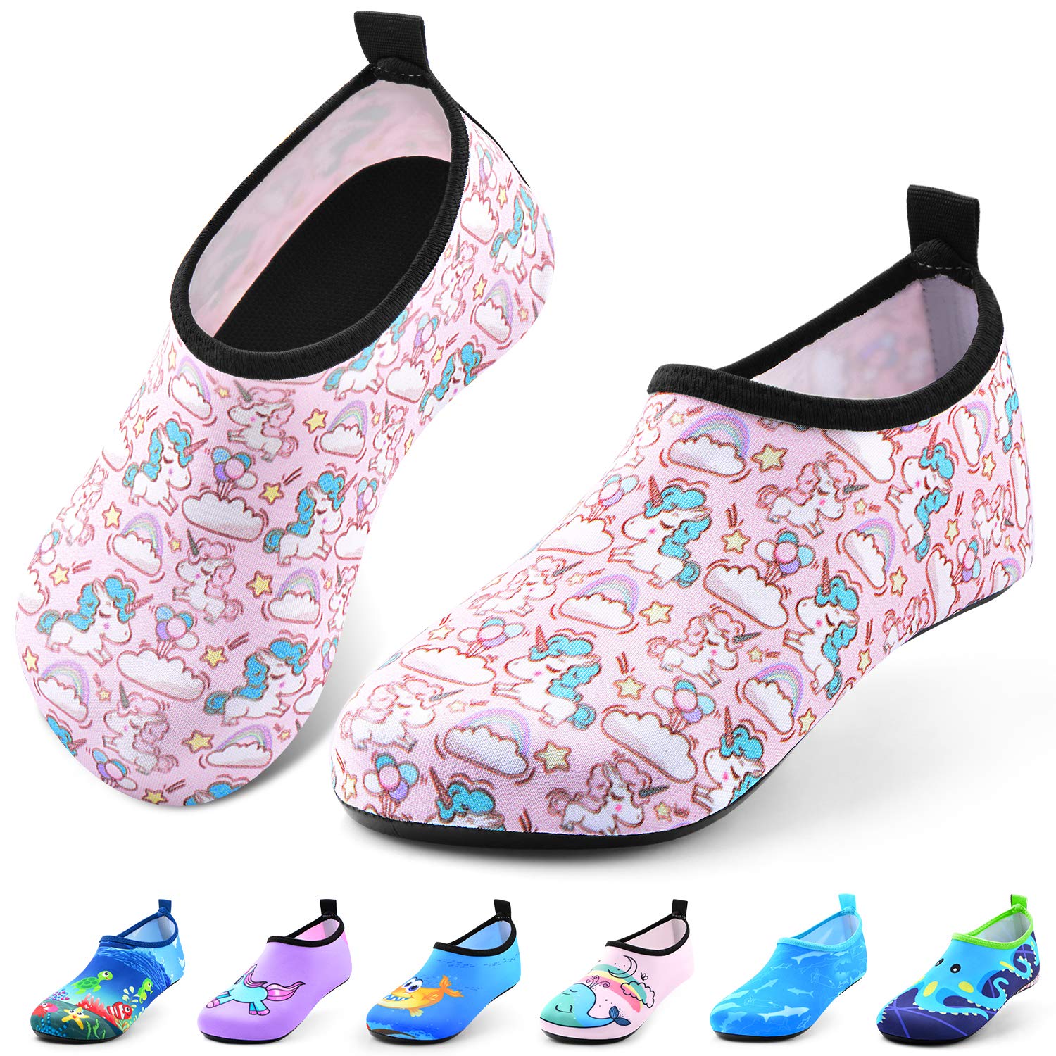Sunnywoo Water Shoes for Kids Girls Boys，Toddler Kids Swim Water Shoes Quick Dry Non-Slip Water Skin Barefoot Sports Shoes...