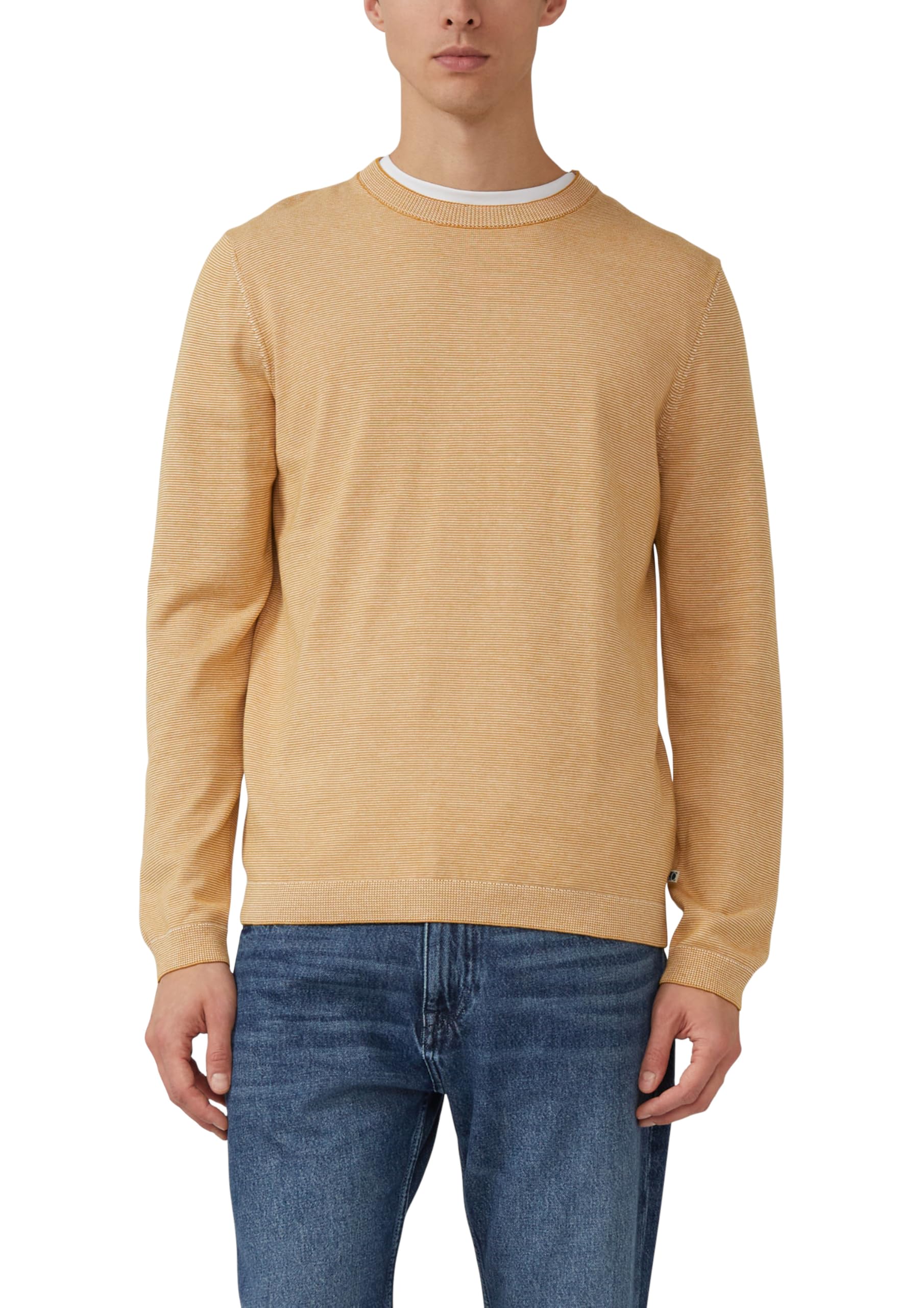 s.Oliver Fein gestreifter Pullover mit Crew Neck und abgesetzten Bündchen