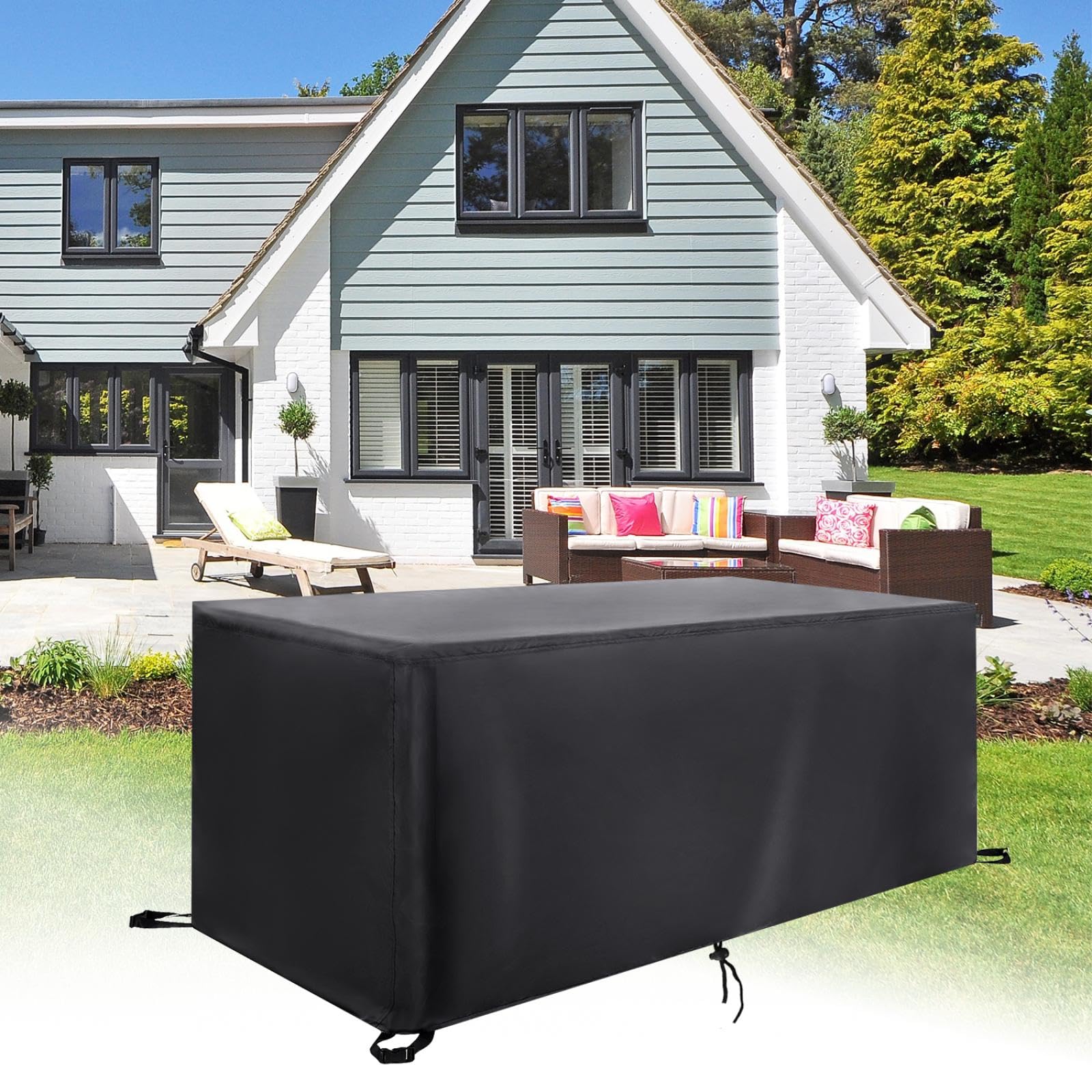 Housse imperméable salon de jardin bâche table chaises extérieure 210x170
