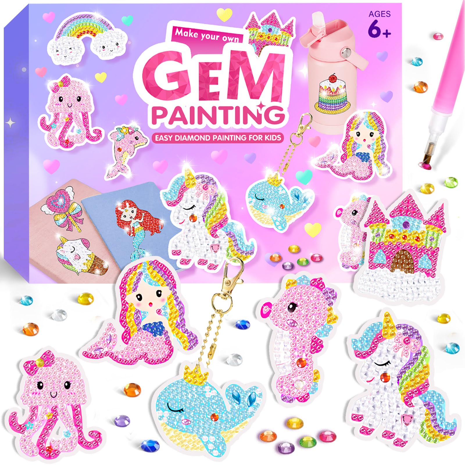 Kit Manualidades Princesa Para Niñas 6-10 Años - Incluye Pegatinas, Pintura Diamantes Y Maquillaje