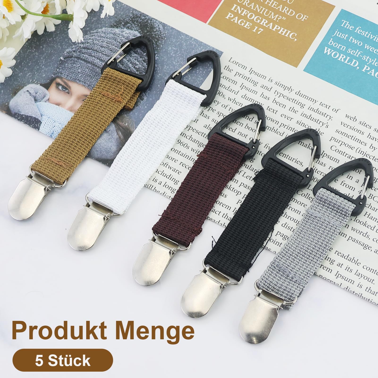 5clip elásticos parasombrero deviaje, manos libres, para bolso de mano, bolsa de viaje, mochila