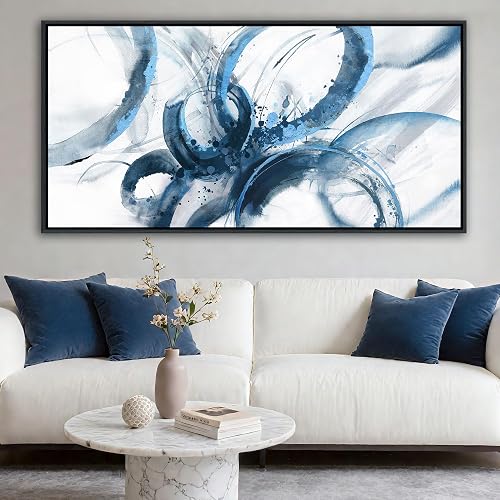 AJAZIKO Blue Wall Art Abstract Wall Decor Pictures for Living