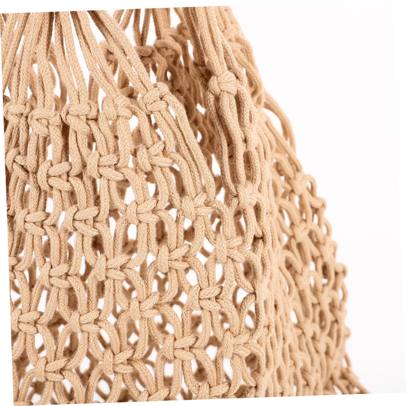 LALAFINA Borsa a Tracolla in Cotone Intrecciato a Rete, Leggera e Riutilizzabile per Spiaggia e Picnic