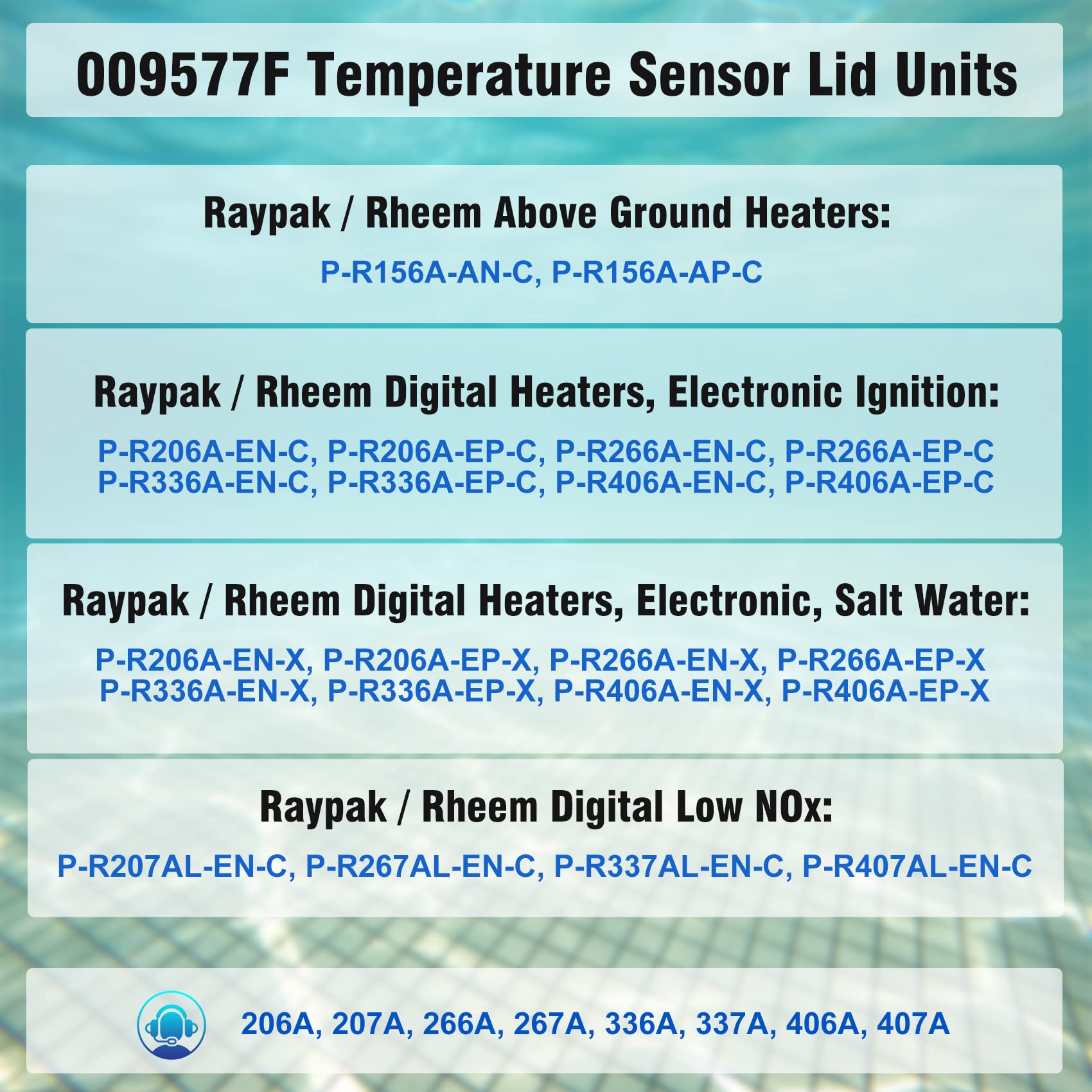 009577F Pool Temperature Sensor Lid Units Replacement for Raypak Heater  Spa, Compatible with Raypak Heater 206A, 207A, 266A, 267A, 336A, 337A,  406A, 407A, 3 Wire NTC 100K : Amazon.co.uk: Garden
