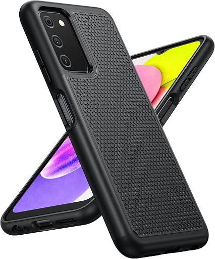BNIUT for Samsung Galaxy A03s Case: Dual Layer Shockproof Protective Heavy Duty Cell Phone Cover Rugged with Non Slip Textured Back - Military Protection Bumper Tough - 6.5inch (Black Matte)