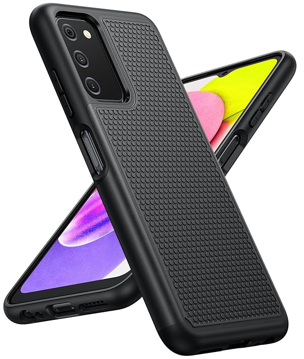 BNIUT for Samsung Galaxy A03s Case: Dual Layer Shockproof Protective Heavy Duty Cell Phone Cover Rugged with Non Slip Textured Back - Military Protection Bumper Tough - 6.5inch (Black Matte) by BNIUT - Used condition - US$5.21