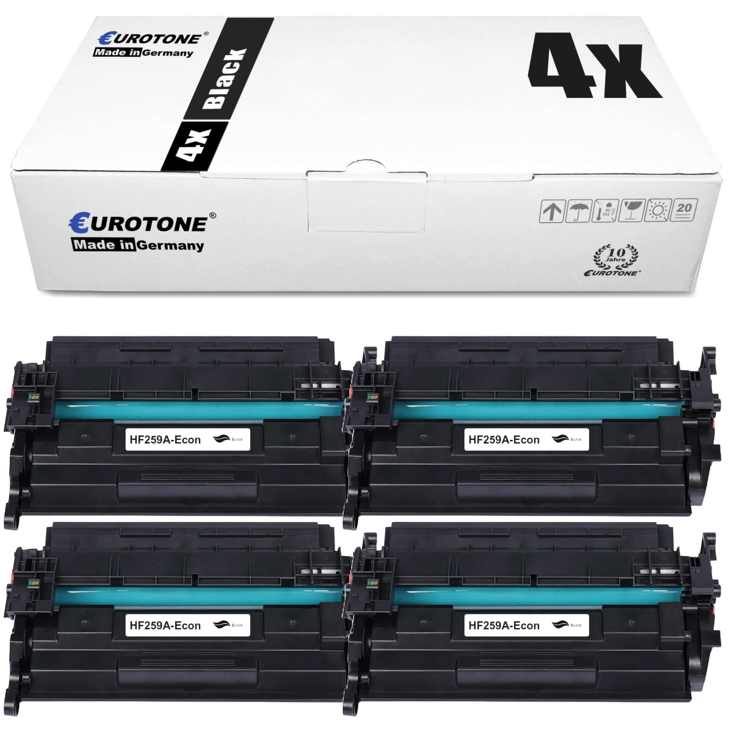Eurotone Z chipem CF259A 59A wkład z tonerem kompatybilny z HP CF259A 59A Toner Laserjet Pro M404dn MFP M428fdn M428fdw M404dw M404n M428dw M428f M304a M304n M304dn M428 Drukarka (4 szt. paczka,