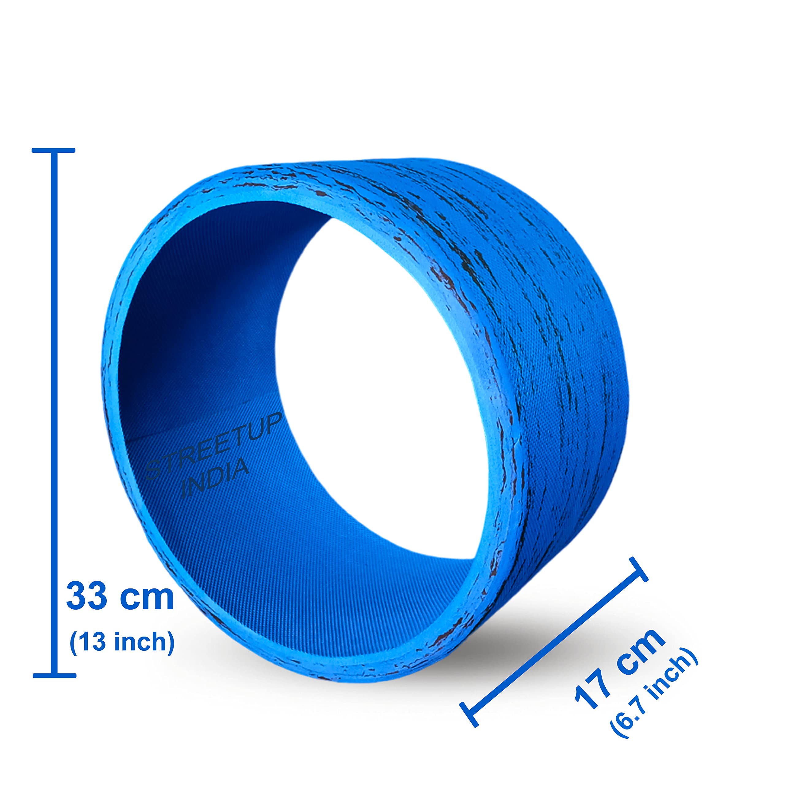 Streetup India® Yoga Wheel Roller for Unisex With High Density Strong Foam Sweat Resistant & Eco-Friendly Blue 1
