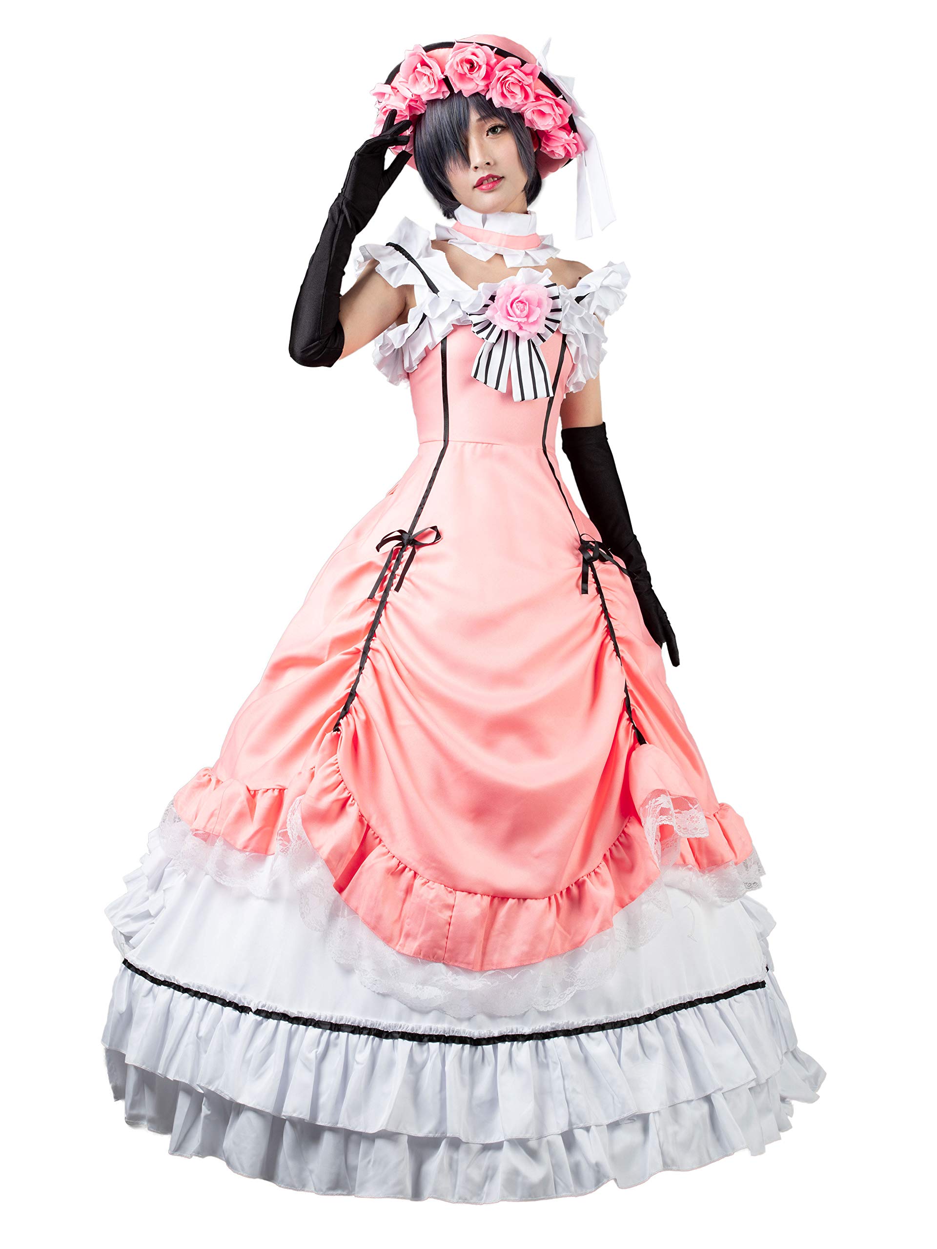 Black Butler Ciel Phantomhive Pink Lolita Cosplay Dress Costume mp004139