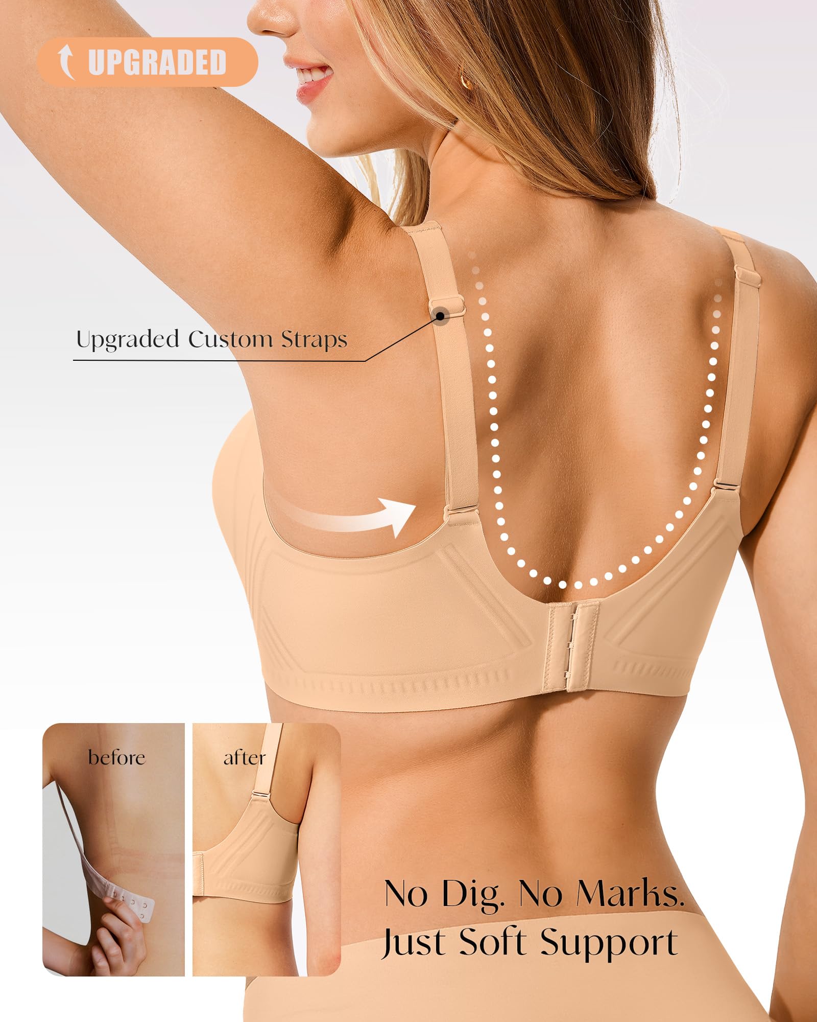 LetsJoli 2026 Jelly Bras for Women No Underwire Upgrade Wireless Deep V Seamless Push Up Plunge Comfortable Bralettes — view 6