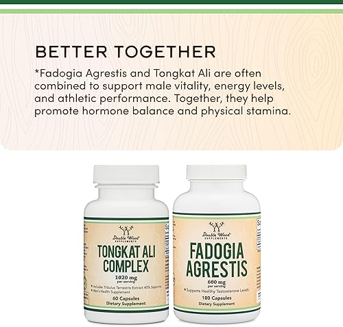 Miniatura 5 de Extracto de Tongkat Ali 200 a 1 para hombres (Longjack) Eurycoma Longifolia, 1000 mg por porción, 60 cápsulas  Apoyo a la salud masculina con 20 mg