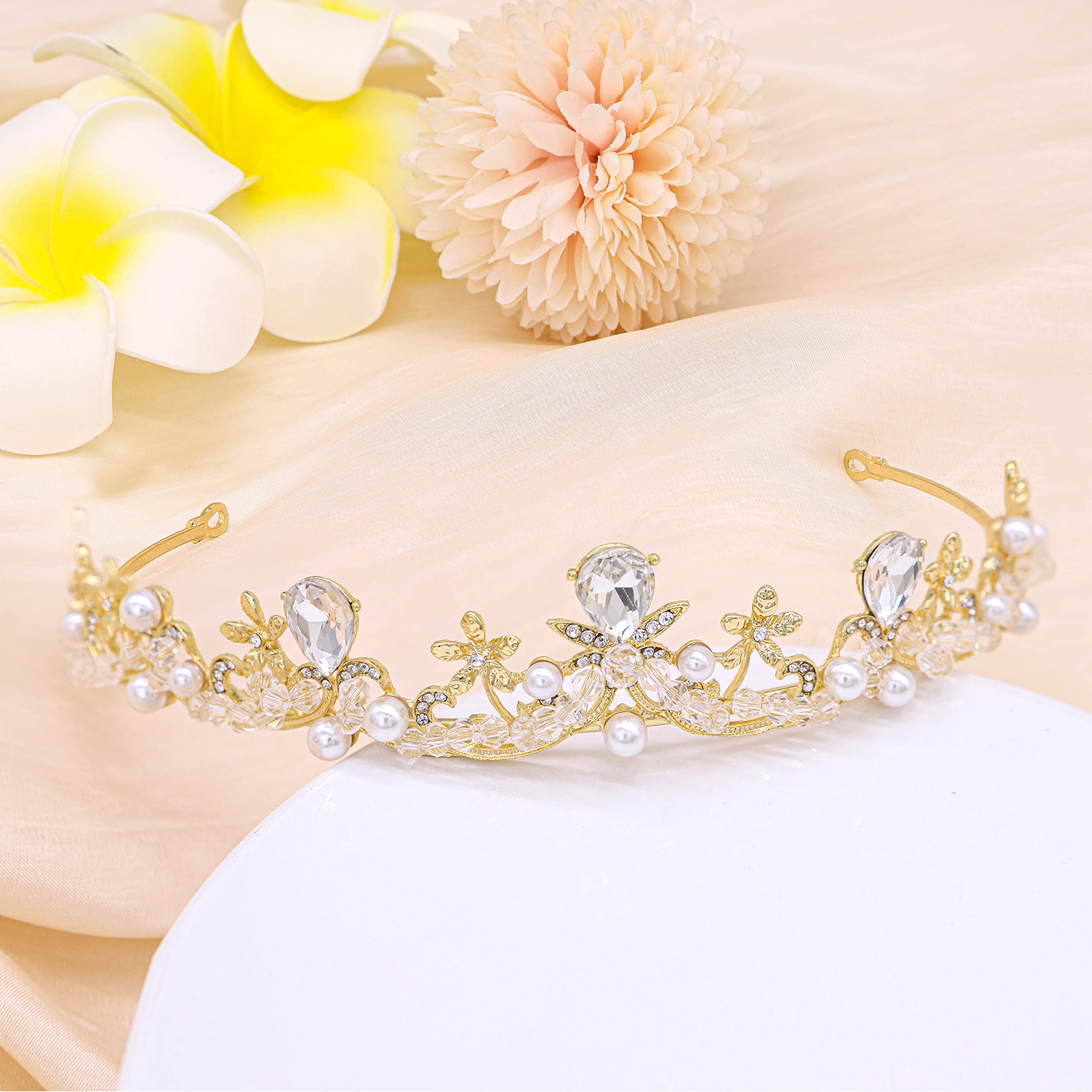 Full Round Clear Crystal Bridal Tiara Headband Rhinestone Crown Wedding Prom Firework Queen Clear Austrian Rhinestone Tiara Crown Bridal  main image 4