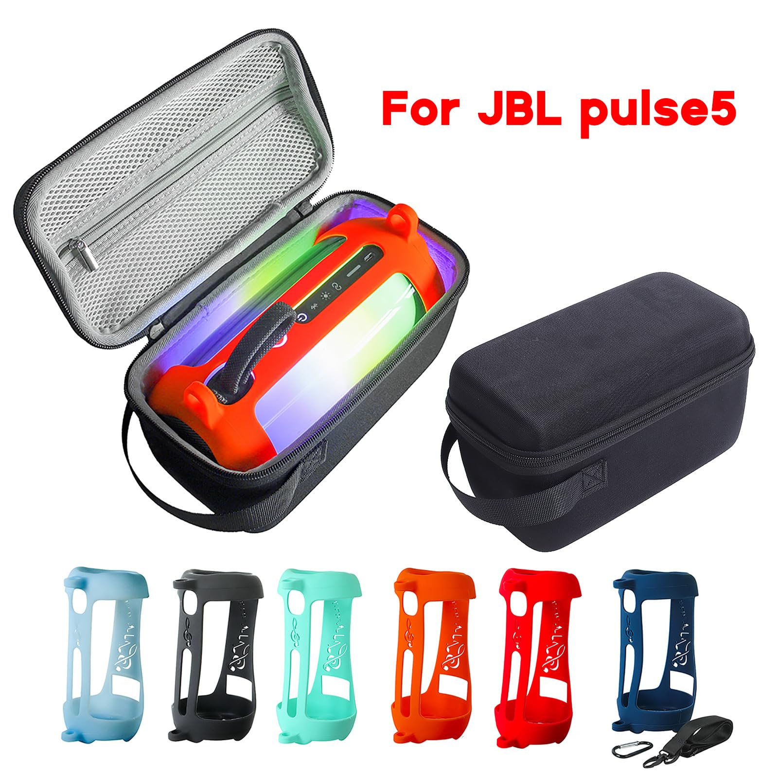 Scatola antigraffio in EVA + custodia in silicone Pulse5, custodia protettiva da viaggio con supporto quadrato