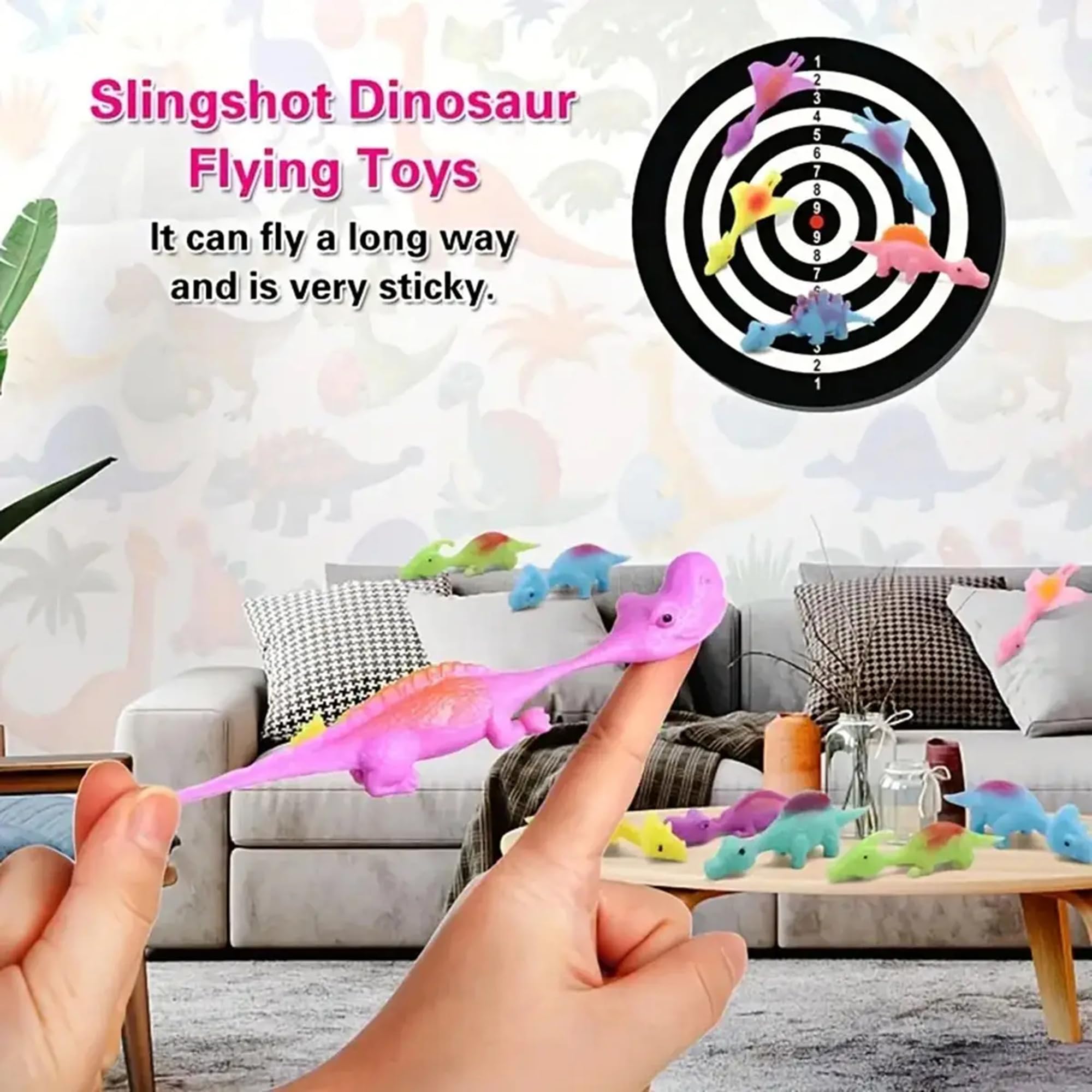 INCLUD Kids Slingshot Dinosaur Finger Toys - Pack of 5 | Fun & Educational Toy for Kids Boys & Girls 3