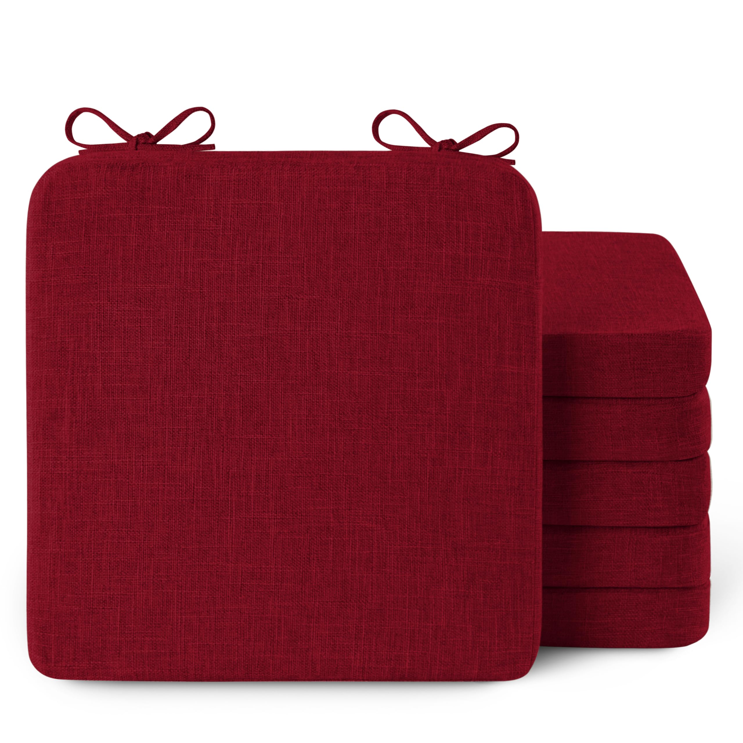 AddGrace Stuhlkissen für Esszimmer 6er Set, 40x40x5 cm, Rot