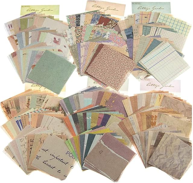 DTMEFJ 360 Sheets Vintage Journaling Supplies, Scrapbooking Material Stationery Paper, Aesthetic Decorative Stationery Paper, DIY Craft Daily Planner for Writing, Album, Drawing, Travel Journal