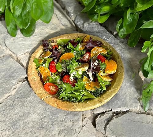 Miniatura 2 de Foliumware Platos de hojas de sal de un solo uso 9 pulgadas 25 por paquete  Cero residuos biodegradables compostables en el patio trasero  Para