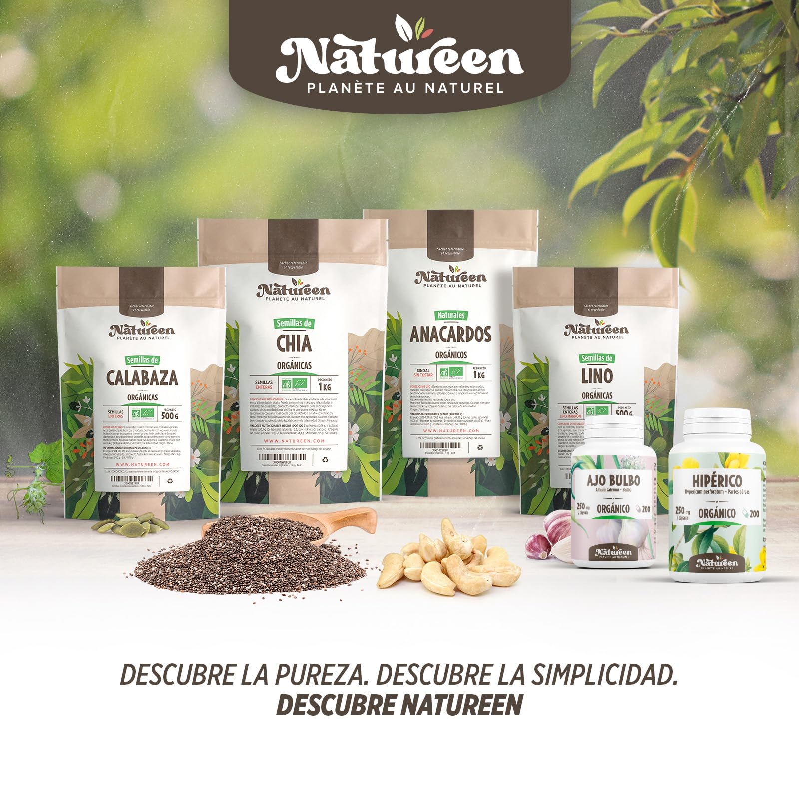 Anacardos Bio 1kg - Sin sal, Sin tostar, 100% Natural - En-cas, Colación, Cocina - Premium