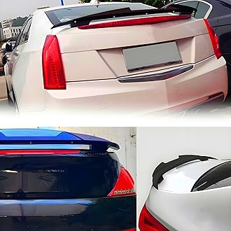 Universal 50inch Rear Spoiler Wing WickerBill 2pcs Fit for Most Cars with Rear Trunk, Painted Gloss Black Spoiler + Smoke Gurney Flap Wicker Bill, DeckLid Lip Exterior Accessories