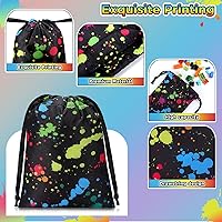 Vista 3 de Sweetude 24 bolsas de neón con cordón, pequeñas de neón que brillan en la oscuridad, regalo de fiesta, mochila con cordón, suministros de decoración