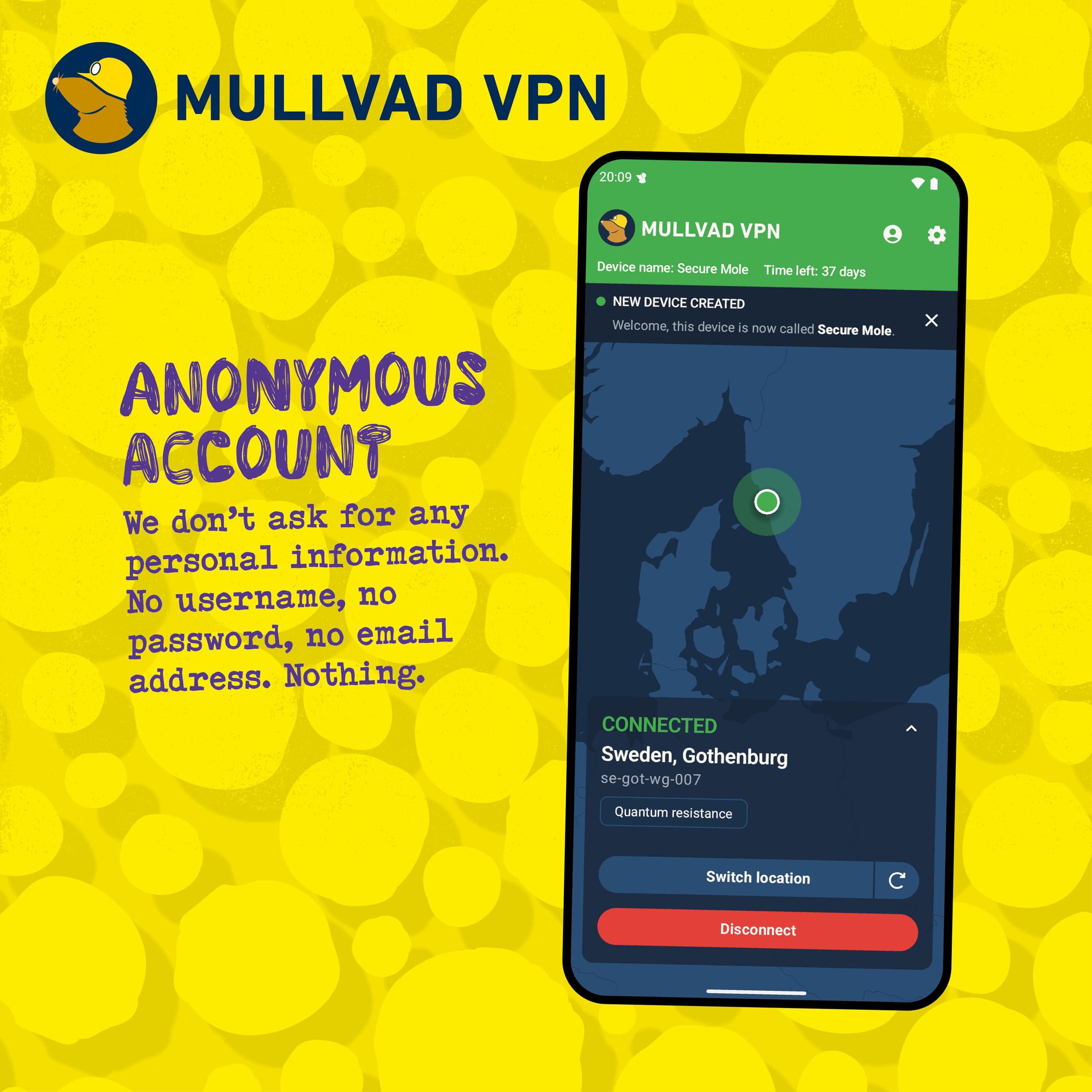 Mullvad VPN | VPN 6 Monate für 5 Geräte | Mehr Datenschutz mit einer intuitiven VPN-Software