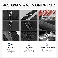 Vista 80 de Waterfly - Mochila cruzada tipo bandolera para viajes y caminatas, bolsa de pecho, Gris, talla única