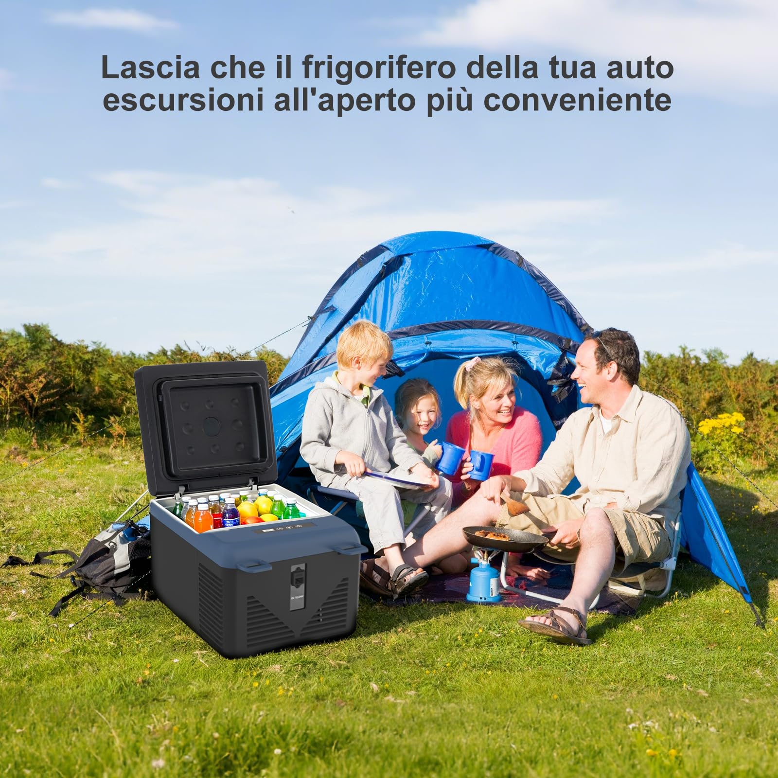KI9 9L Mini Frigo Frigorifero Portatile Per Auto Congelatore 12/24V DC,Per Viaggio, Picnic, Campeggio Uso Esterno, da -20℃ a 20℃