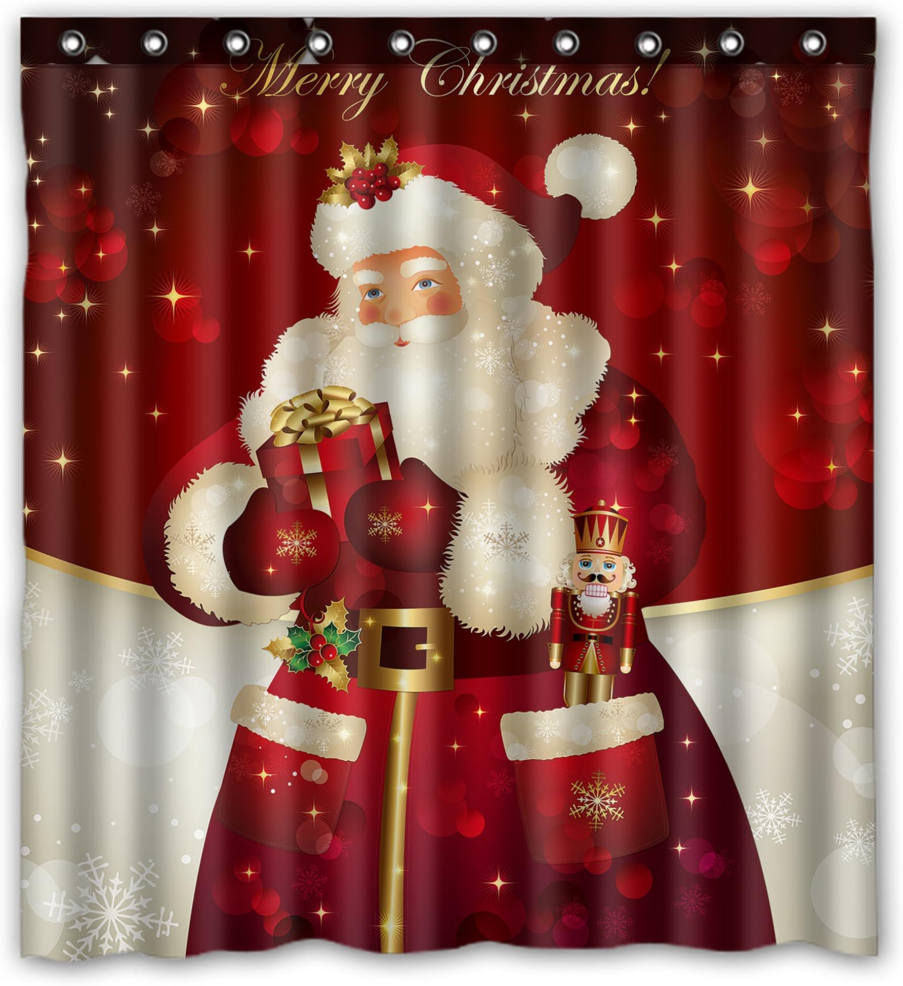 Merry Christ mas Dreamlike the Santa Claus Waterproof Polyester Shower Curtain 60x72 Inch Bathroom Decor