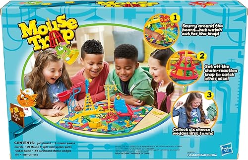 Miniatura 13 de Hasbro Gaming Juego de mesa para niños con trampa para ratones, juegos de mesa familiares para niños, configuración más fácil que las versiones