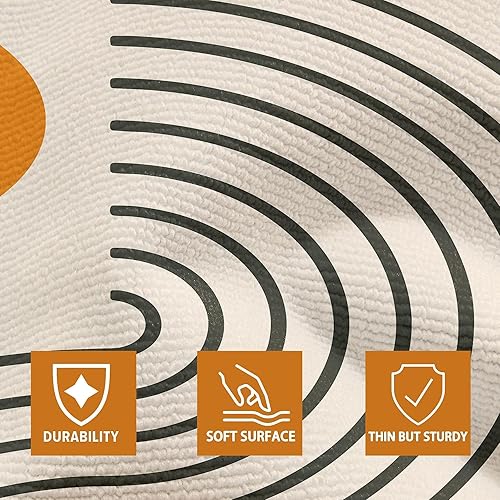 Miniatura 3 de Tyrot Alfombra bohemia de pasillo de 2 x 6 pies, lavable, antideslizante, moderna de mediados de siglo, para baño, entrada, interior, dormitorio,