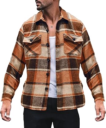 Amazon.com: xoxingysm Mens Leather Jacket Warm Sherpa Lined
