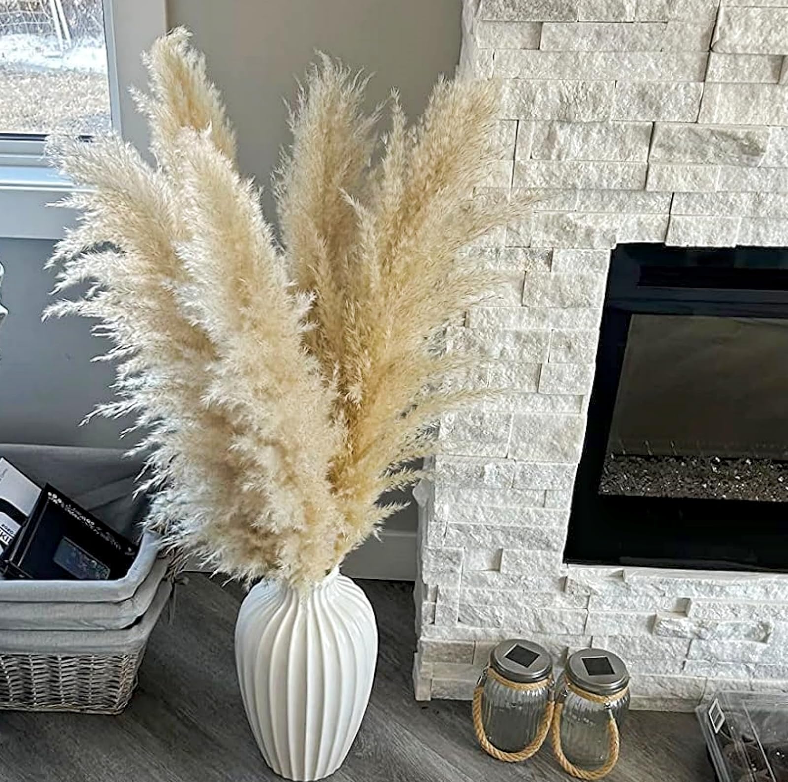 Pack of 20 Large Pampas Grass XXL, Pampas Grass Decoration Large for Boho Decoration Living Room, Table, Bedroom, Wedding - Image 4