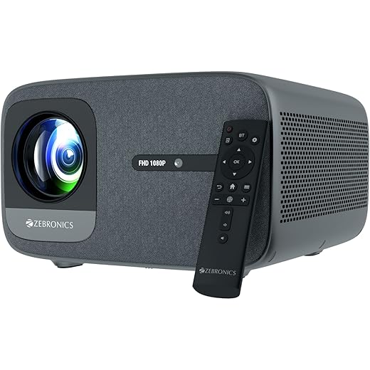 ZEBRONICS PIXAPLAY 59, Smart Projector, 1080p, 20000 Lumens, 200