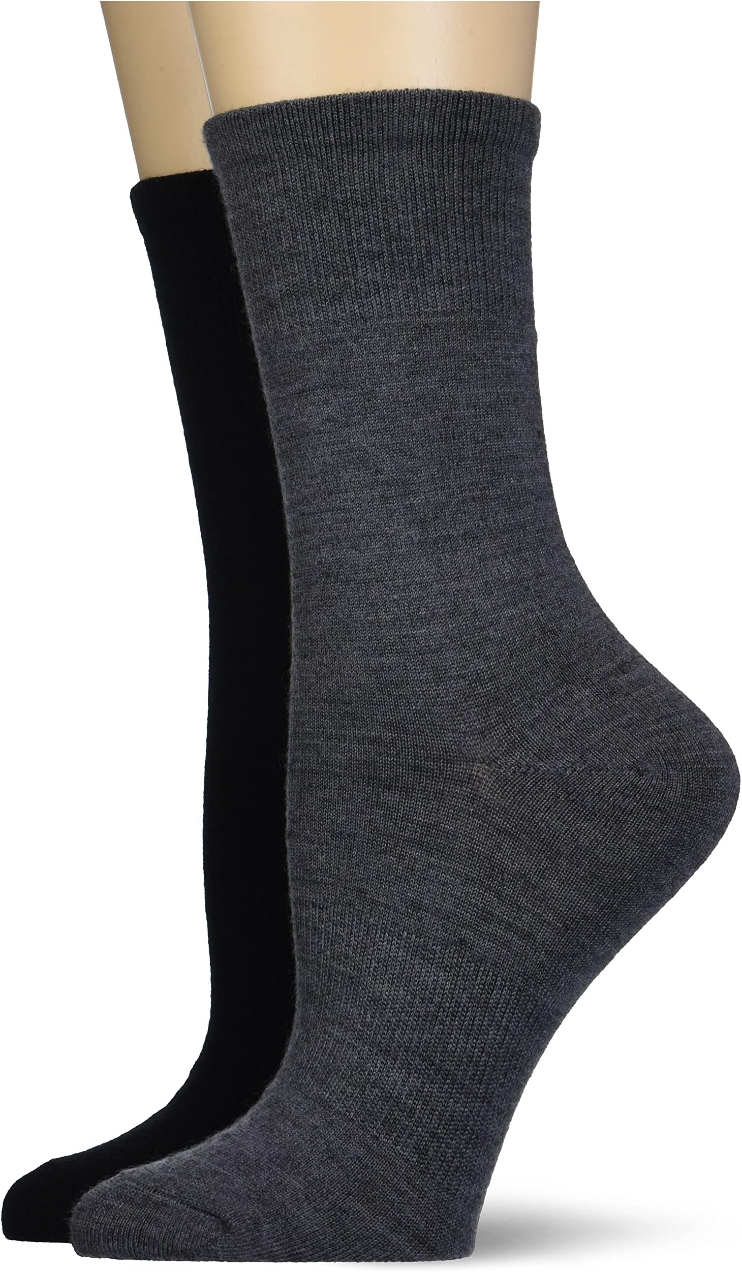 Hanes womens Wool Blend Socks Pack, Crew, Moisture Wicking, 2-pack (Shoe Size 5-9)