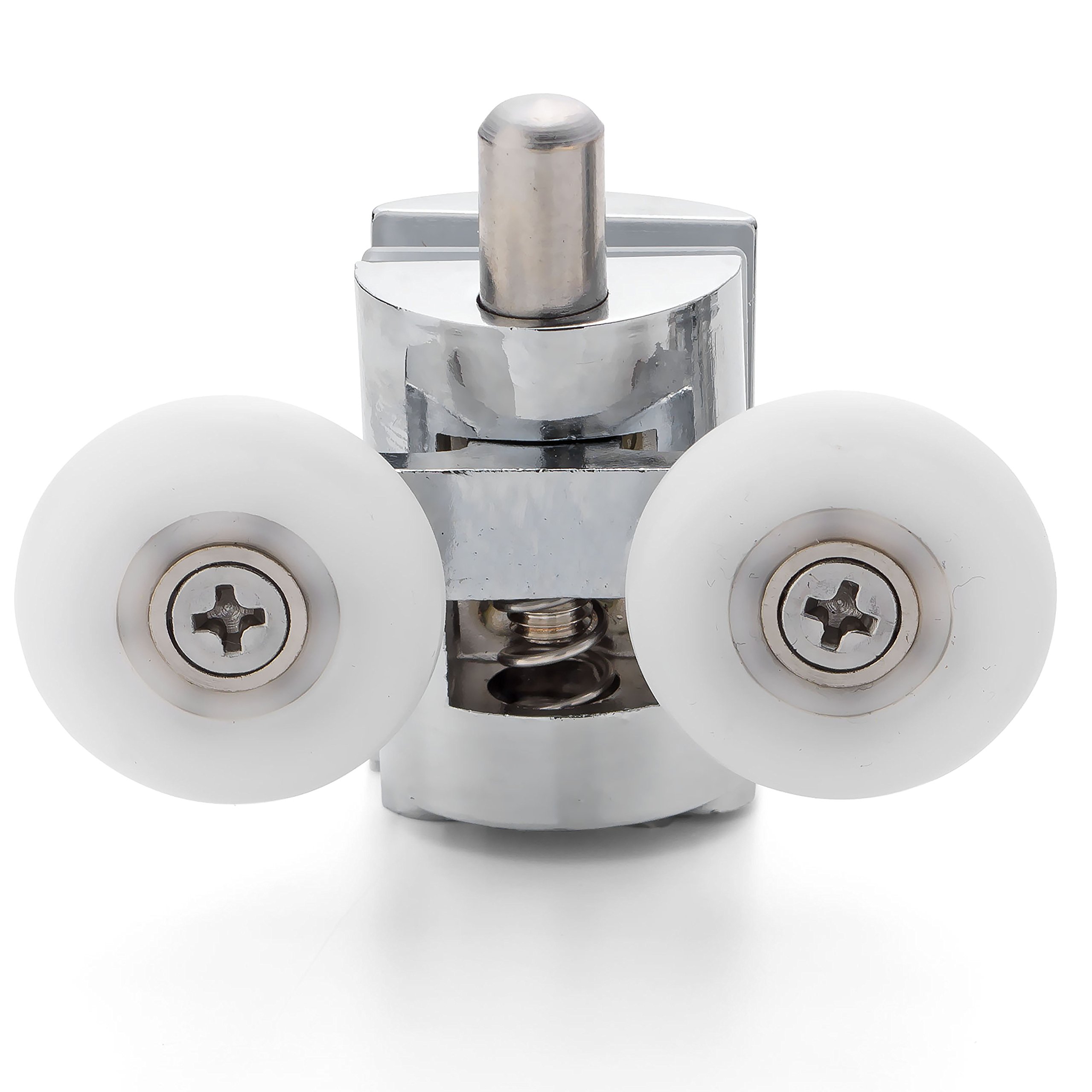 Shower Part Showerpart Twin/Double Bottom Shower Door Rollers/Wheels/Runners L089, Diameter 23Mm And 25Mm, Wheel Thickness 6Mm, Chrome Plated Plastic, Shower Door Replacement Parts, 2X