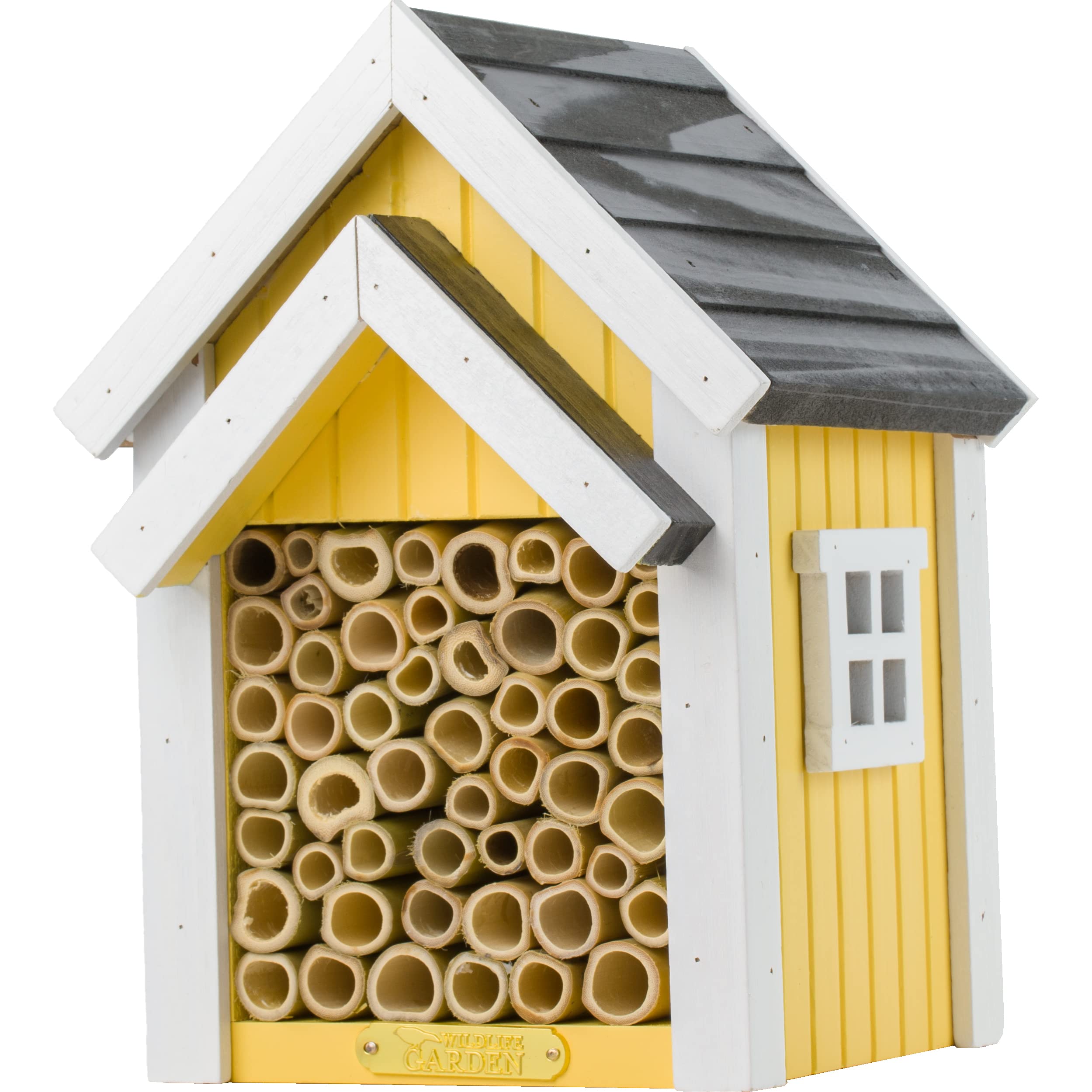 Wildlife Garden WG312 Bienen-Hotel Gelb - Insektenhotel aus Holz