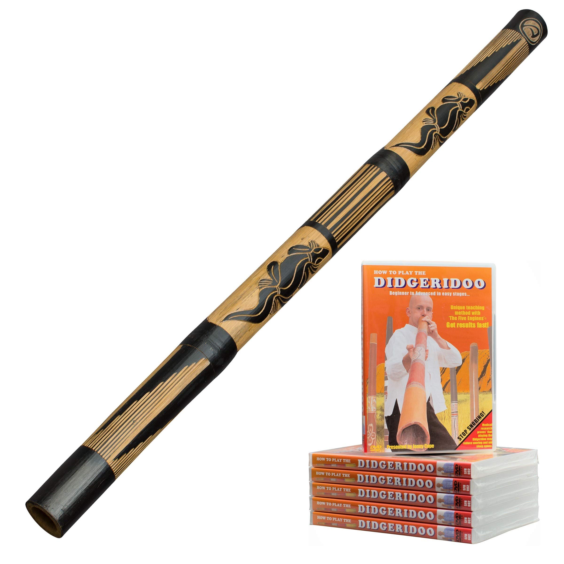 Australian Treasures - Didgeridoo 120cm - bamboe - didgeridoo voor beginners - inclusief DVD hoe bespeel je de didgeridoo