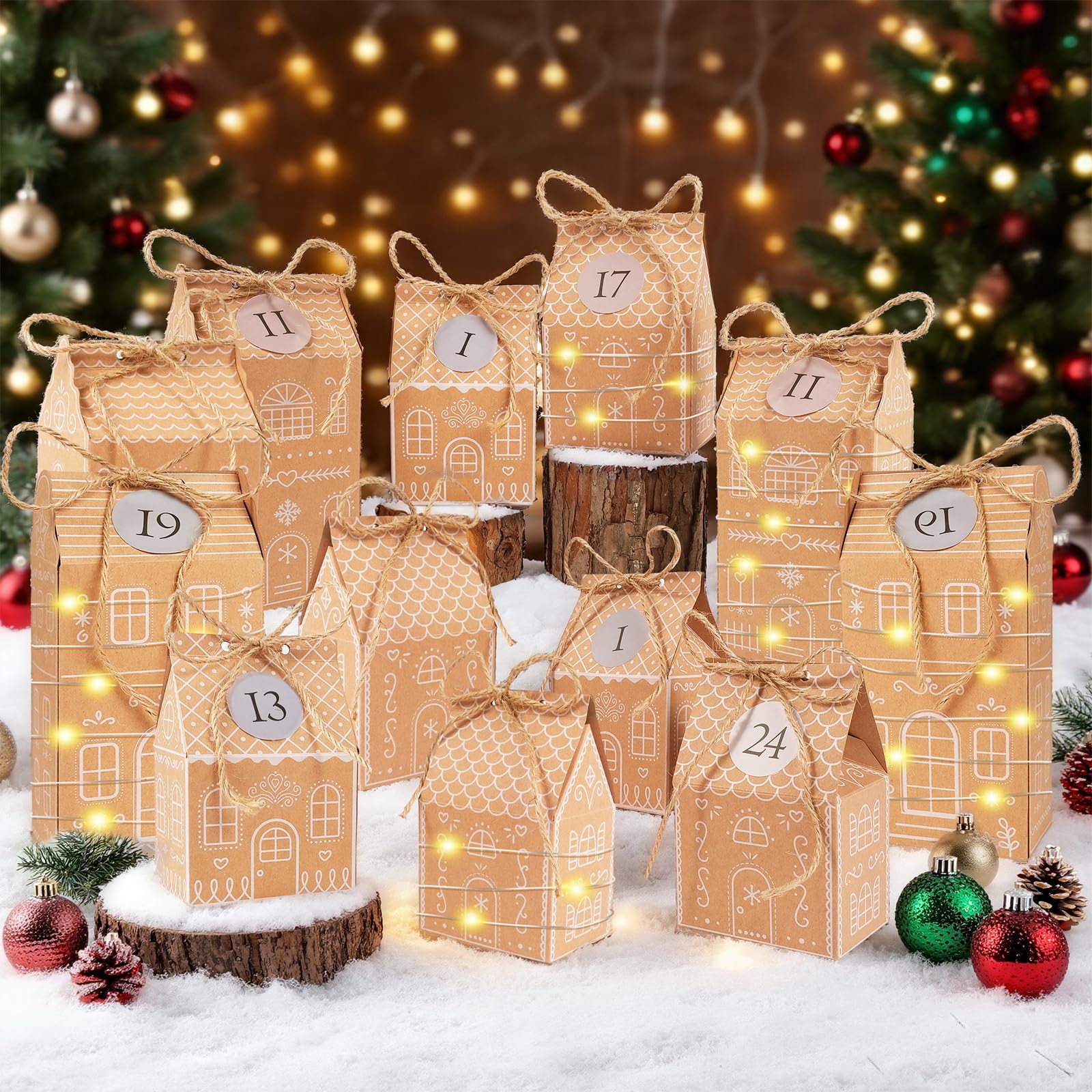 Chiffres Calendrier De L'avent 24 Pcs Rondelles De Bois ø 4 Cm - Rayher