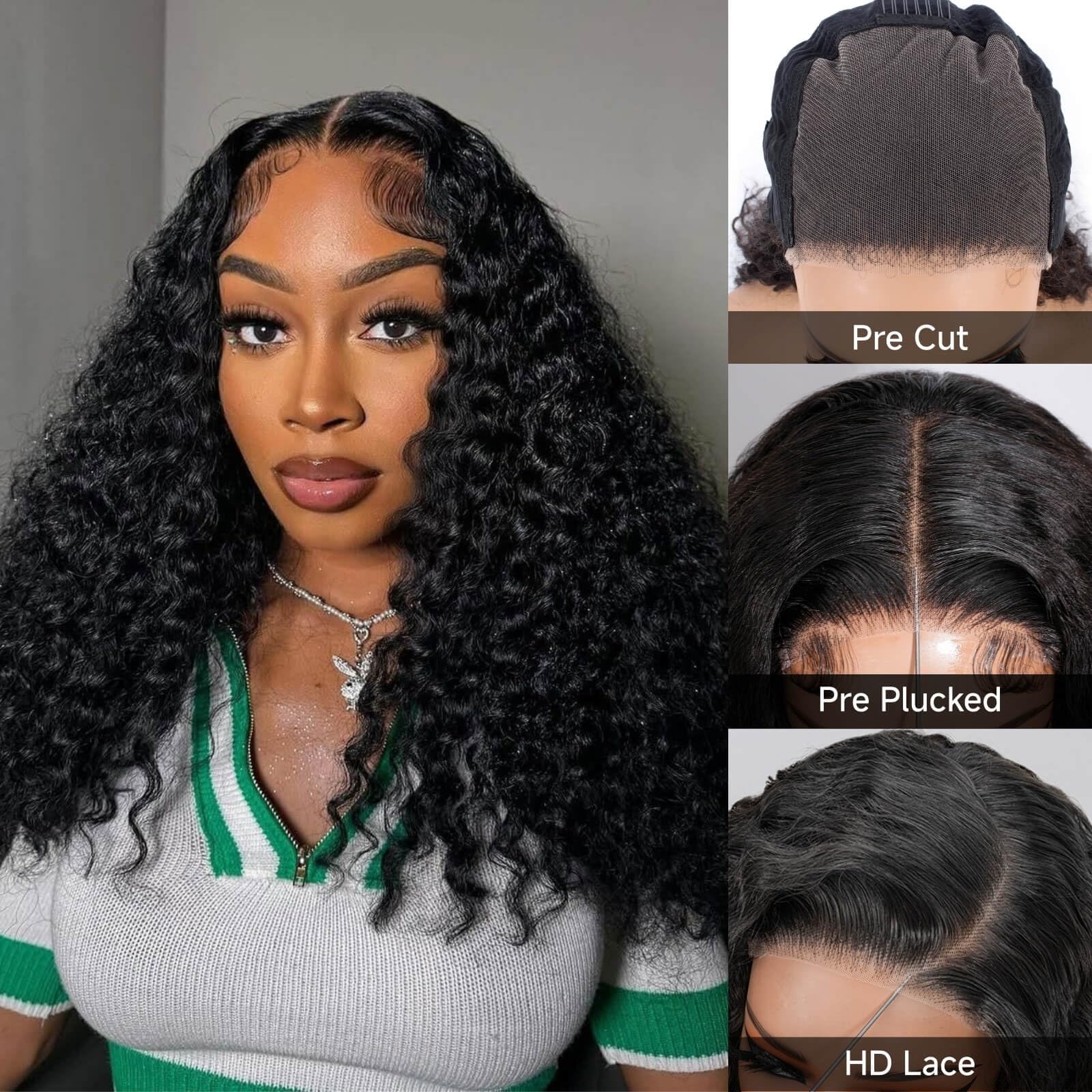 24 Inch Human Hair Glueless Wig, 200% Density, Pre-Cut HD Lace Amazon.com: 24 Inch Loose Wave Lace Front Wigs Human Hair  main image 3