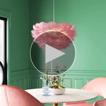 Maxax Feather Floor Lamp, Tripod Floor Lamp with Pink Feather