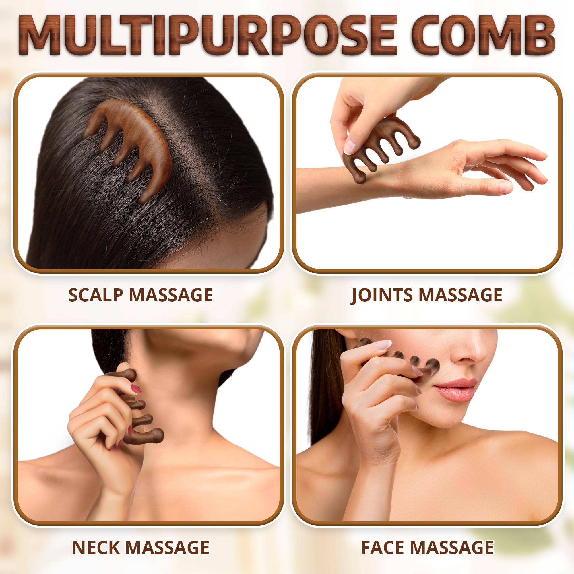 SCALP　MASSAGE　CОMB Amazon.com: Cozlow Head Scalp Comb - Premium Wooden Massage Comb