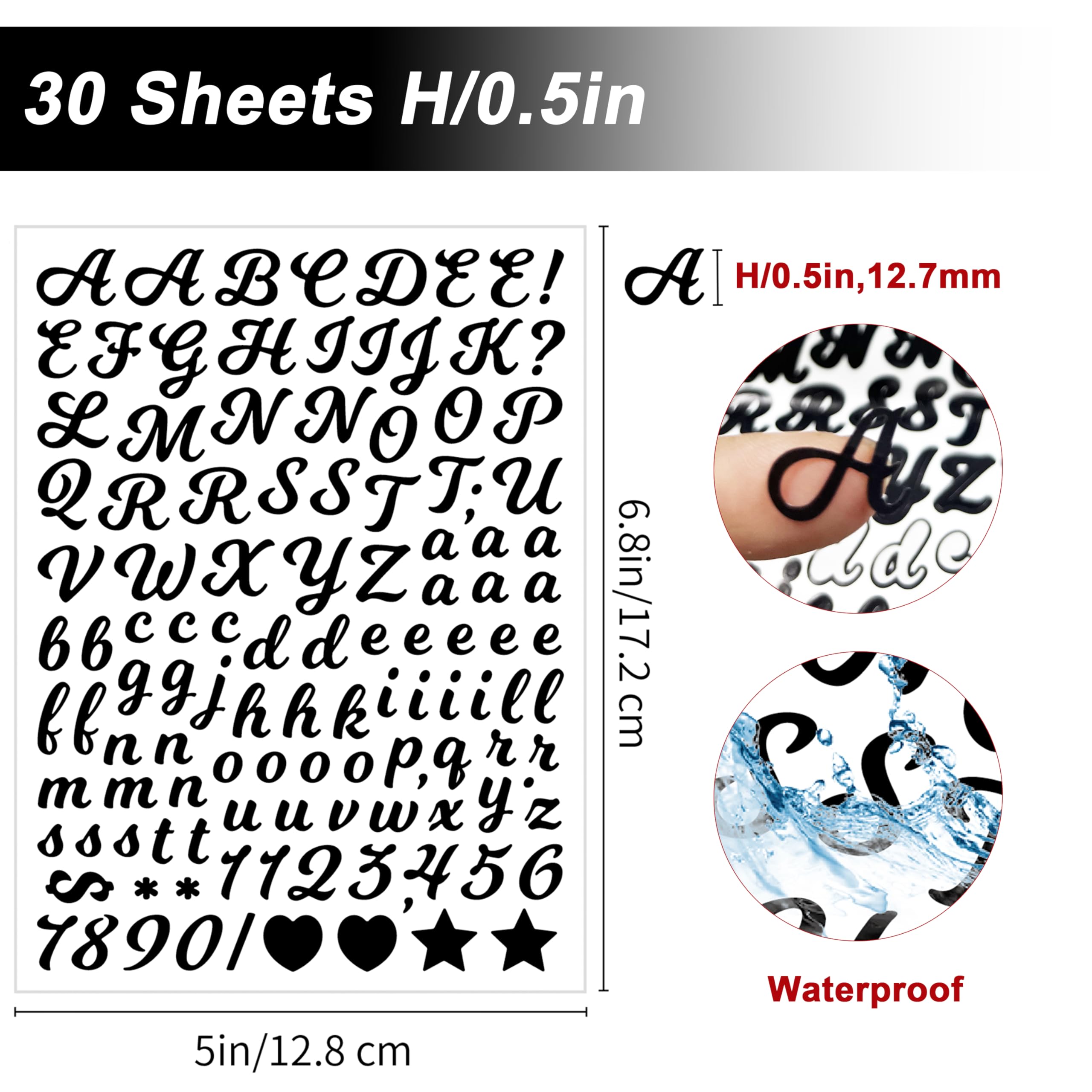 Snapklik.com : 4800 PCS 30-Sheet Small Letter Stickers For Water ...