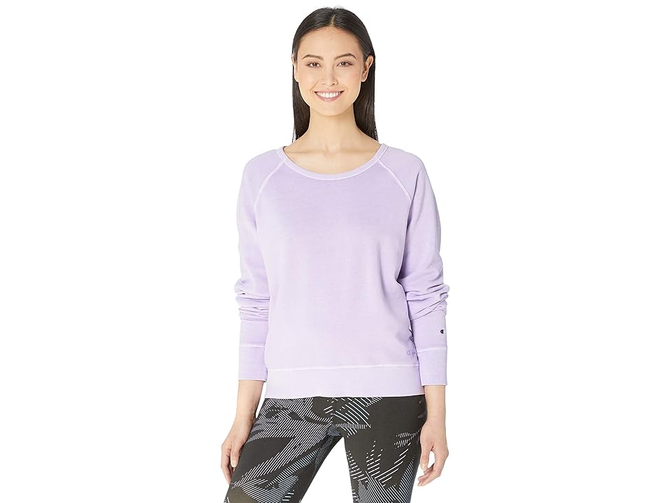 

Champion Vintage Dye Fleece Crew (Pale Violet Rose) Women's Clothing