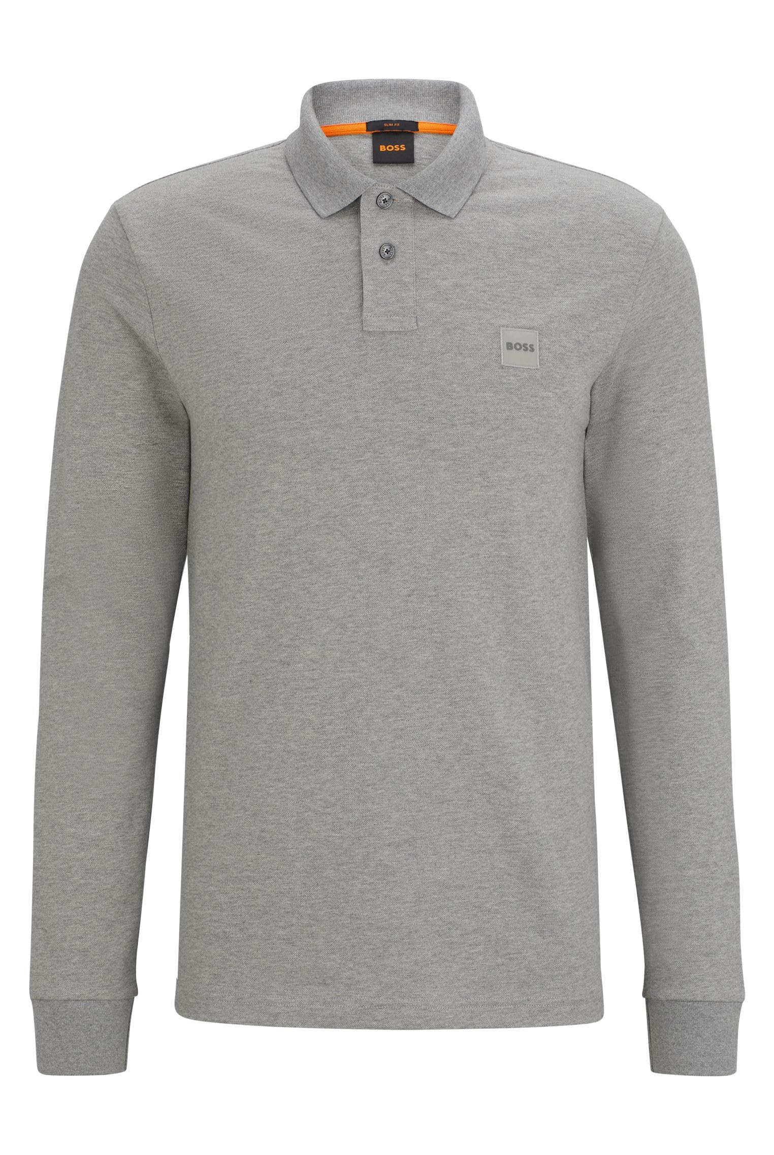 BOSS Orange Passerby Mens Long Sleeve Stretch-Cotton Polo Shirt with L